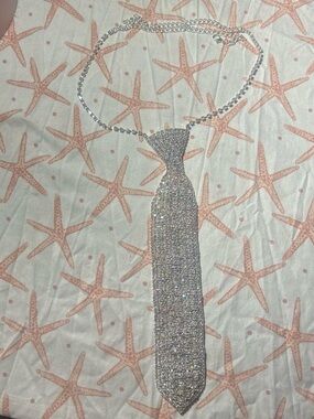 Sparkling Silver Tassel Tie Necklace - Women's Statement Jewelry